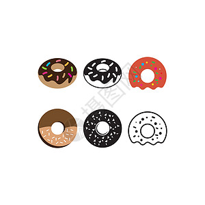 Donnut 标志糖果甜点收藏戒指小吃糕点餐厅卡通片插图咖啡店图片