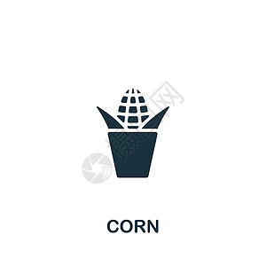 Corn 图标 用于模板 网络设计和信息图的单色简单图标图片