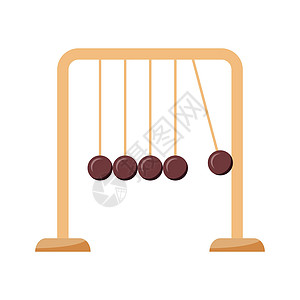 牛顿摇篮半平板彩色矢量对象图片