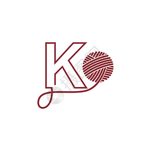 文字 K 和 线条图标设计插图 skein图片