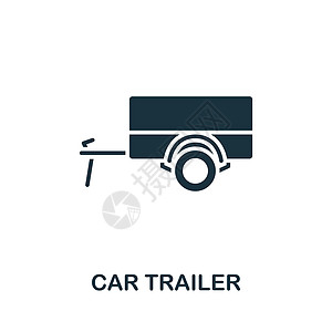 CarTrailer 图标 单色简单线条用于模板 网络设计和信息图的图片