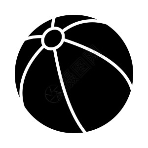 海滩球图标 海滩球孤立图标 黑色球符号图片