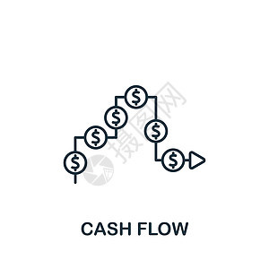 现金流图图标 单色简单会计图标 用于模板 网络设计和信息图表流动回收周转交换金融薪水投资商业汽车现金背景图片