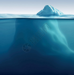 海洋中的冰山冻结天空全球冰川环境峡湾旅游科学危险蓝色图片