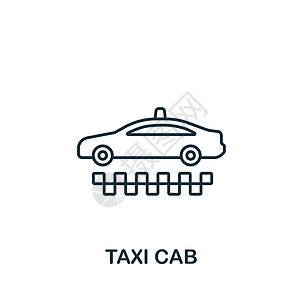出租车计程车图标 线性简单旅行图标 用于模板 网络设计和信息资料图片