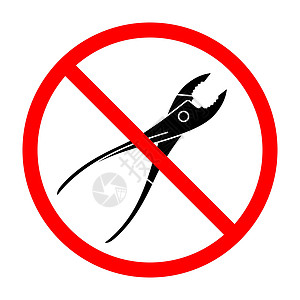 钳子禁令标志 禁止使用钳子 钳子的禁止标志图片