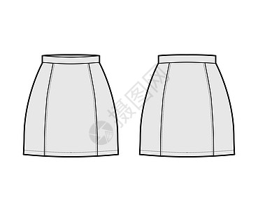 6根高尔特小型铅笔全性技术时装插图 配有安装的双轮光带 薄腰带膝盖小样蕾丝女性男人血块计算机服饰服装孩子们图片