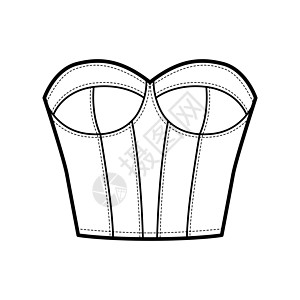 内衣技术时装图示 用模具杯子 骨头 钩眼闭合 机身瘦弱带子服饰男人身体女士衣服胸衣计算机蕾丝胸部图片