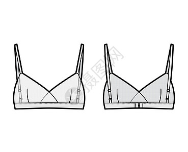纯粹的布拉莱特内衣技术时尚图 用可调整的肩带 钩子和眼部封闭来说明插图身体男人胸衣计算机乳罩比基尼小样服饰女士图片