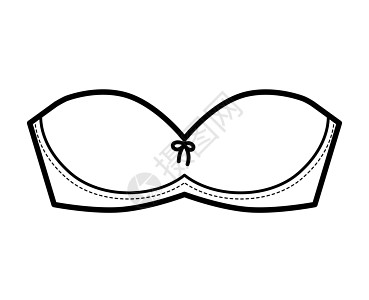 以模塑杯 钩对眼封闭式装配的无胸罩内衣技术时装图解运动衣服计算机小样文胸插图服饰胸部乳罩胸衣图片