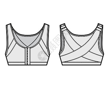 BR 姿态内衣技术时装图示 用宽度可调整的肩带 钩对眼封闭计算机胸罩服装带子女性比基尼女士文胸胸衣胸部图片