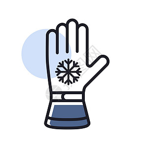 冬季滑雪手套矢量图标 冬季标志运动插图季节安全运动装活动假期衣服图片