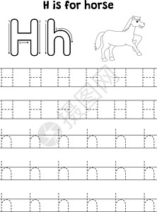 跳跃马动物追踪信件ABC 彩色 J图片