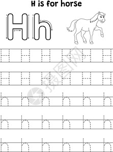 步行马匹动物追踪信件ABC 彩色 H图片