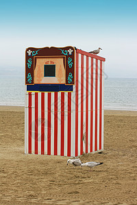 拳击和朱迪布斯 赛特郡 海鸥 海岸 韦茅斯 有条纹的 假期 英国图片