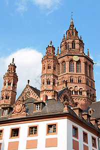 主要大教堂 屋顶 巴洛克风格 美因茨 天主教徒 德国图片