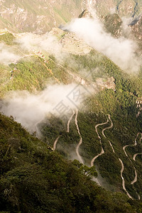 马丘皮楚 山 脚步 高的 遗产 山脉 背包 游客 踪迹图片