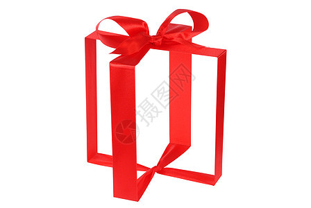 无形礼品盒 红色的 弓 圣诞节 礼物 盒子 展示图片