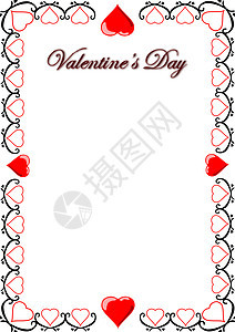 心脏框架 二月 假期 情人节 爱 白色的背景图片
