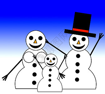 白雪人家族 快乐的 雪孩子 乐趣 团体 眉飞色舞 气候 快乐背景图片