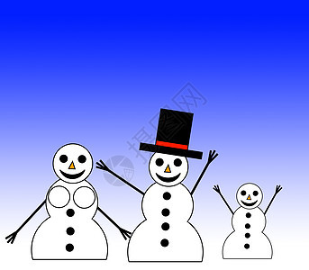 白雪人家族 雪孩子 冰 雪女 快乐 快乐的 假期 高兴 团体背景图片