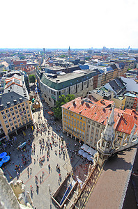慕尼黑市中心的空中观察 地标 欧洲 大厅 塔 鸟瞰图图片
