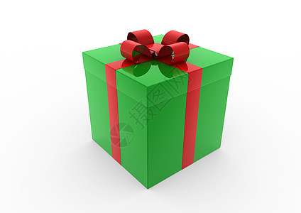 3个D绿色红白色礼品盒图片