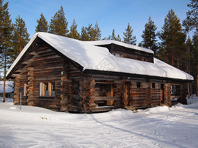 雪覆盖的小屋 木屋 旅游 冷杉 掩埋 自然 瑞典 亚拉斯图片