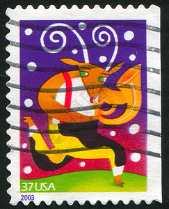 邮票 历史性 毛皮 海豹 牛角 古老的 鹿角 耳朵背景图片