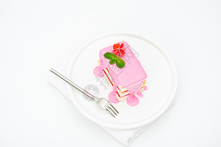 生日照片墙小蛋糕 粉红冰淇淋 小雨 奶油 家 假期 烘烤 冰镇背景