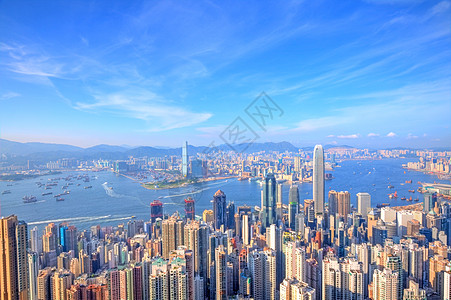 城市天空香港白天 天空 美丽的 亚洲 玻璃 旅行 城市景观背景