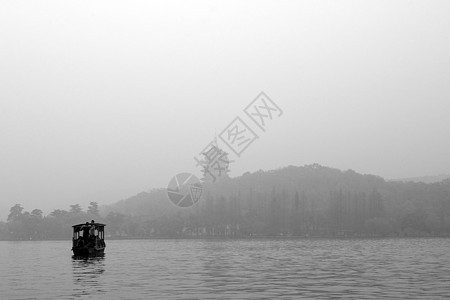 中国杭州著名的西湖传统木制船 中国杭州图片