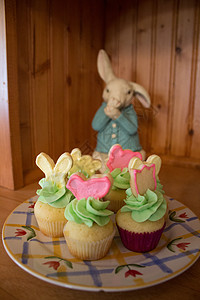 兔子和小蛋糕背景