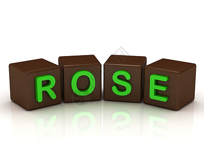 ROSE 刻入亮绿色字母图片