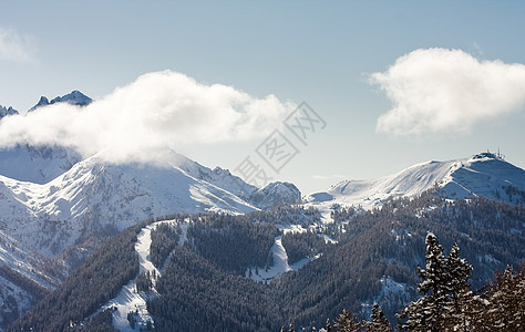 意大利冬季雪下高山 冬季意大利 蓝色的 阿尔卑斯山 欧洲图片