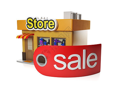 3d 说明 销售和购买;商店和标签销售;Holida图片