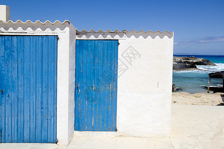 白巴利亚白白结构建筑 蓝色的 西班牙 绿松石 门 天堂图片
