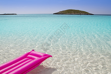 粉红色热带热带海 Formentera 海滩 福门特拉岛图片