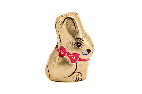 白色的孤立巧克力巧克力兔子复活节符号图片