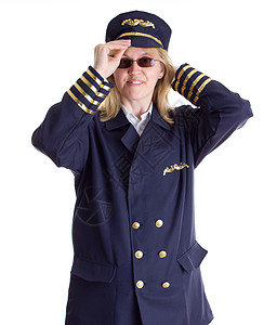女飞行员戴上她的帽子图片