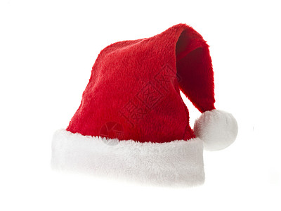 圣诞帽 毛茸茸 设计元素 庆典 流苏 传统服装 红色圣诞帽 隔离在白色背景图片