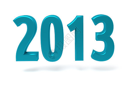 2013年新年标志 白上孤立背景图片
