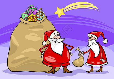 喜剧圣诞插图 危机 卡通片 问候卡 戏服 吃惊 快乐的 圣诞节快乐图片