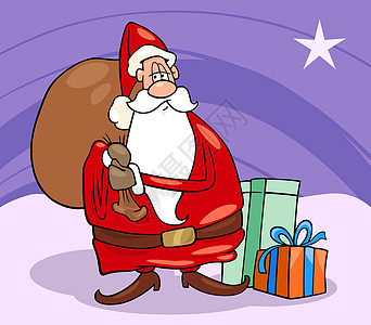 圣诞节漫画插图 圣诞节前夕 假期 星星 微笑 卡片 帽 问候语图片