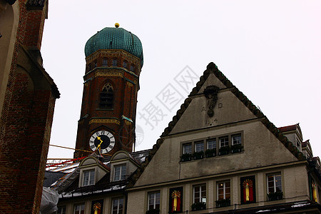 德国慕尼黑 房子 天主教 地标 城市 尖塔 基督教图片