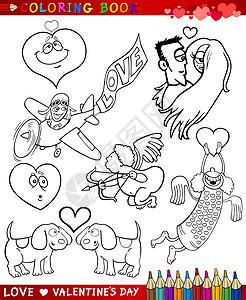 用于彩色的情人节卡通主题 有趣的 恋爱 甜的 弓图片
