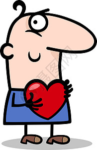 男人的心脏卡通插图 漫画 卡通片 情绪 情人节 快乐的 情人卡图片