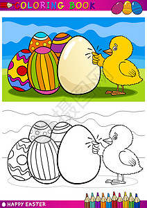 东方小鸡的彩色漫画插图 庆典 有趣的 教育 绘画图片