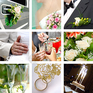 翡翠宝石彩色婚礼照片集 浪漫 玻璃 庆祝 钻石 兰花 花 假期背景
