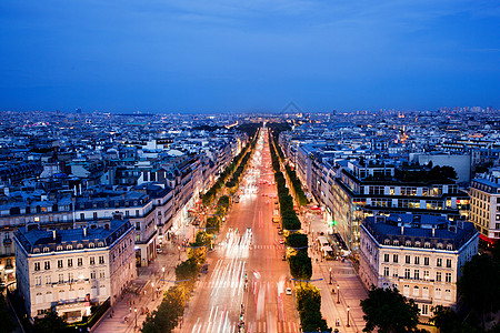 法国巴黎大街 晚上图片